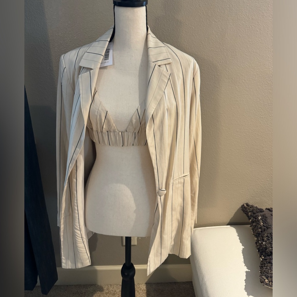 DISSH Cream Stripe Blazer